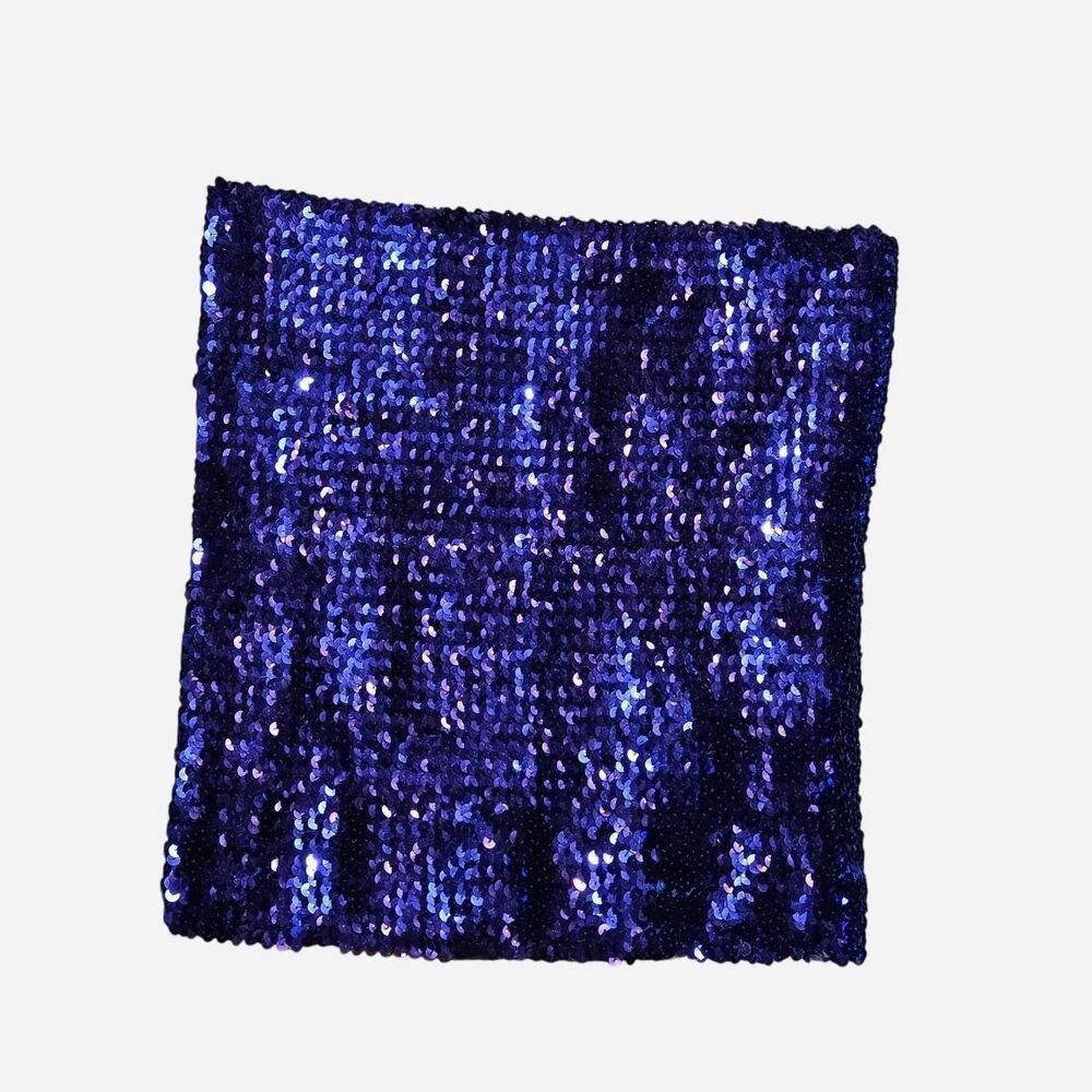 y2k festival rave blue sequin tube top
